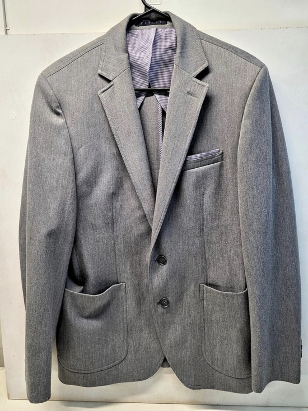 Arturo Calle Purple Men’s Gray Blazer 39R Stretch 2 Button Sport Coat